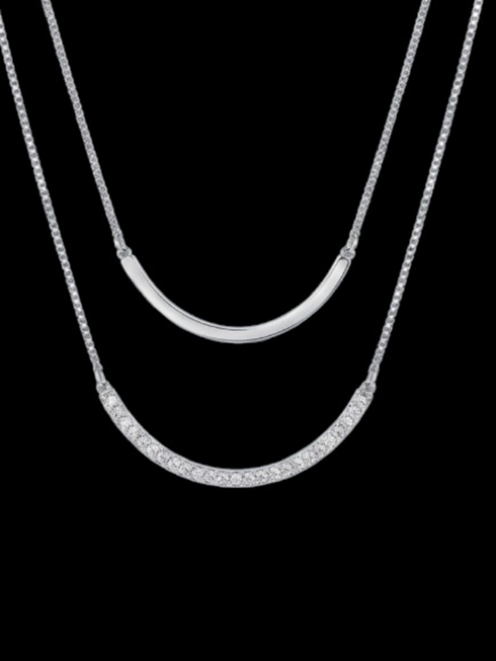 Sterling silver multi chain cubic zirconium NWT